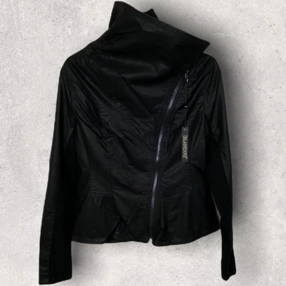 NWT Blank NYC Black Faux Leather Moto Biker Jacket Size XS New With Tags Boho